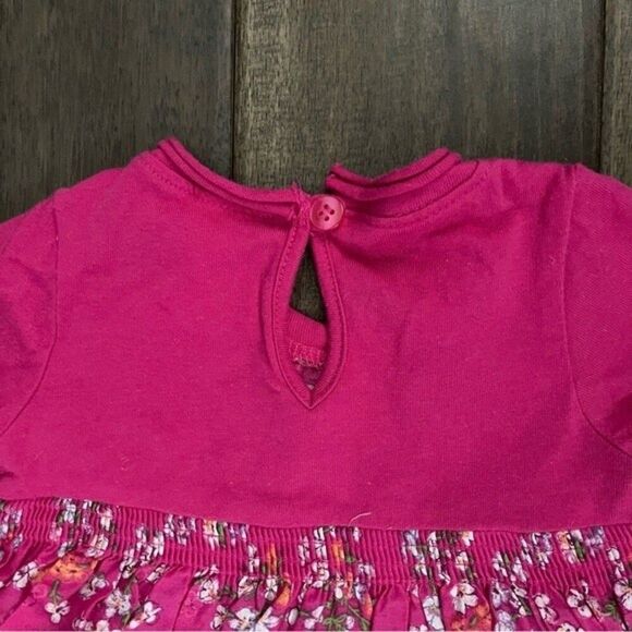 First Impressions Hot Pink Boho Floral Ruffle Dress 6-9 mos - Picture 6 of 6